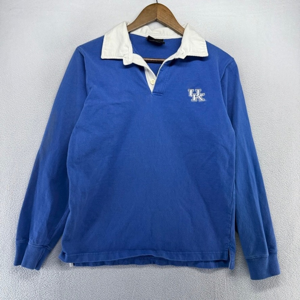 Vintage Kentucky Wildcats Rugby Shirt men's Small Blue Embroidered logo Preppy